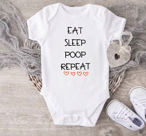 Eat Sleep Poop Repeat - Short Sleeve Body Suit
