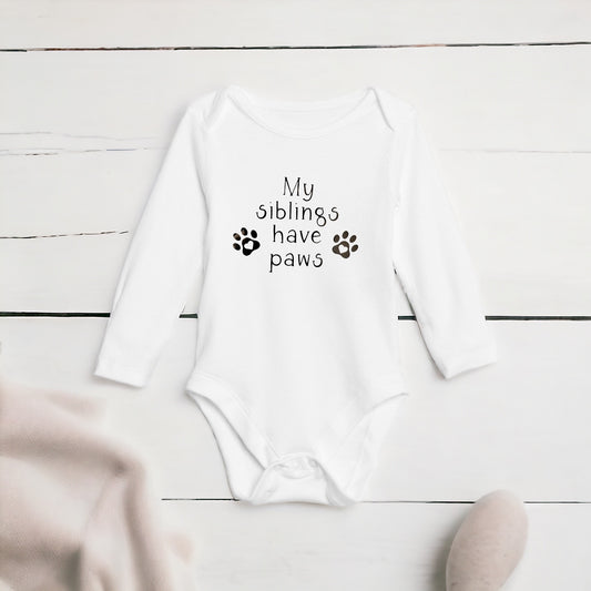 My Siblings Have Paws Long Sleeved Bodysuit