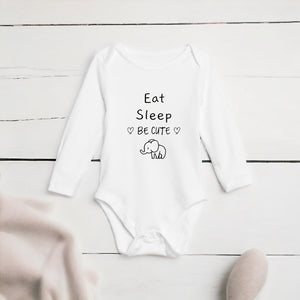 Eat Sleep Be Cute Long Sleeve Bodysuit