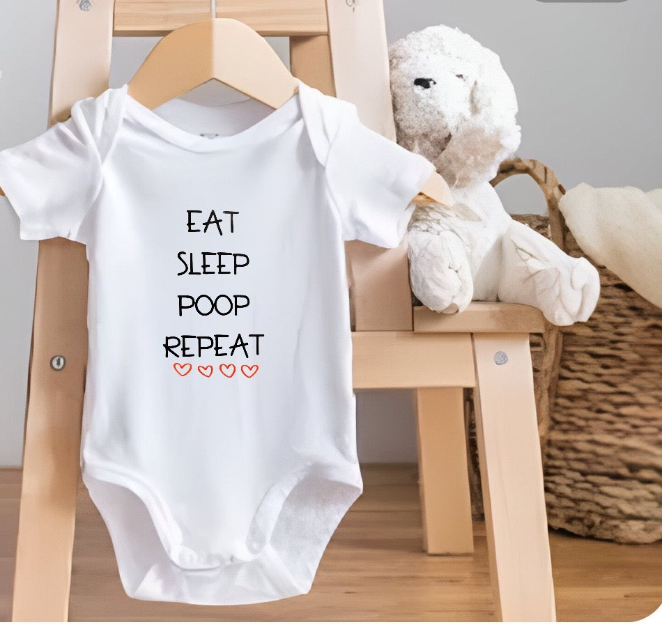 Eat Sleep Poop Repeat - Short Sleeve Body Suit