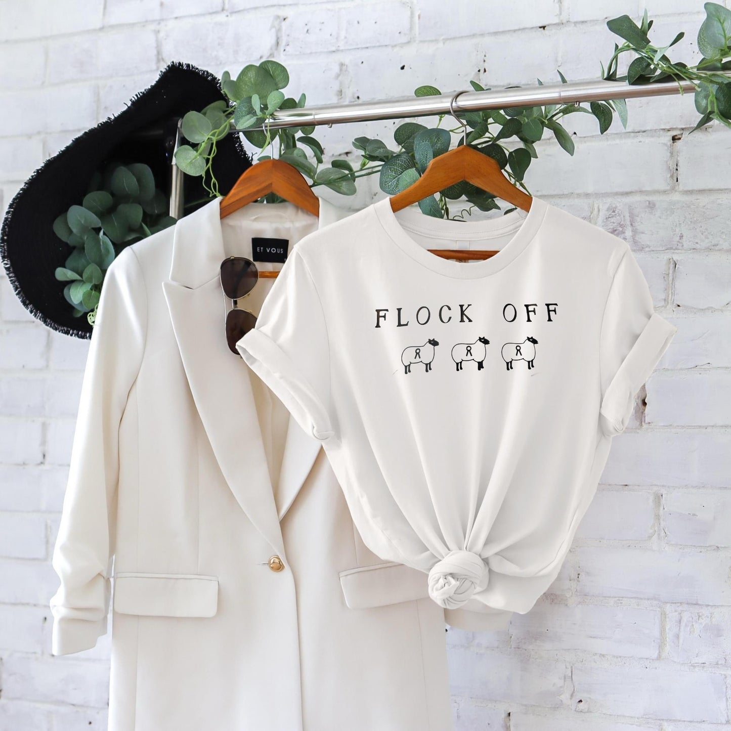 Flock Off ~White Teeshirt