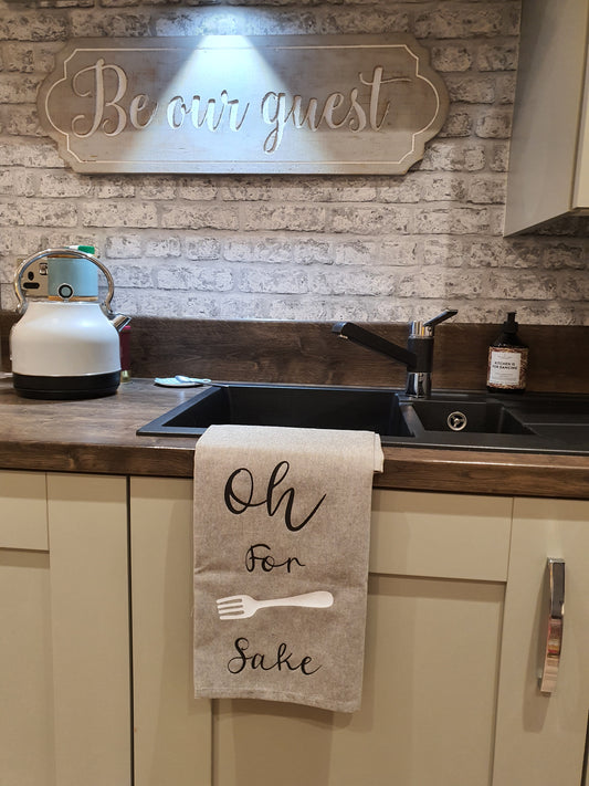 Oh For Fork Sake Teatowel